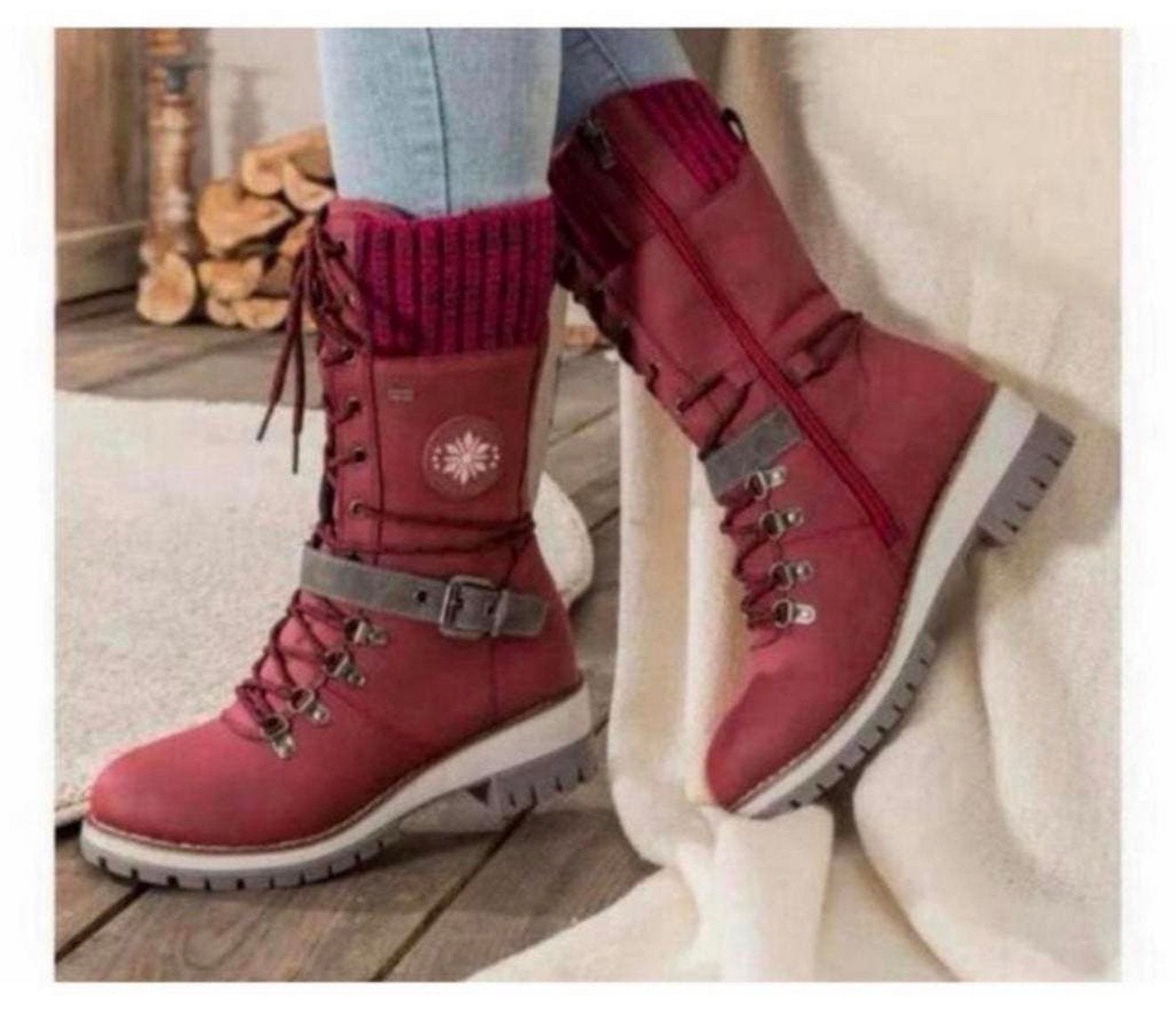 Ultra-warme Winter Laarzen laarsjes Dames Rood maat 41 nieuw, Hoge laarzen, Nieuw, Ophalen of Verzenden, H