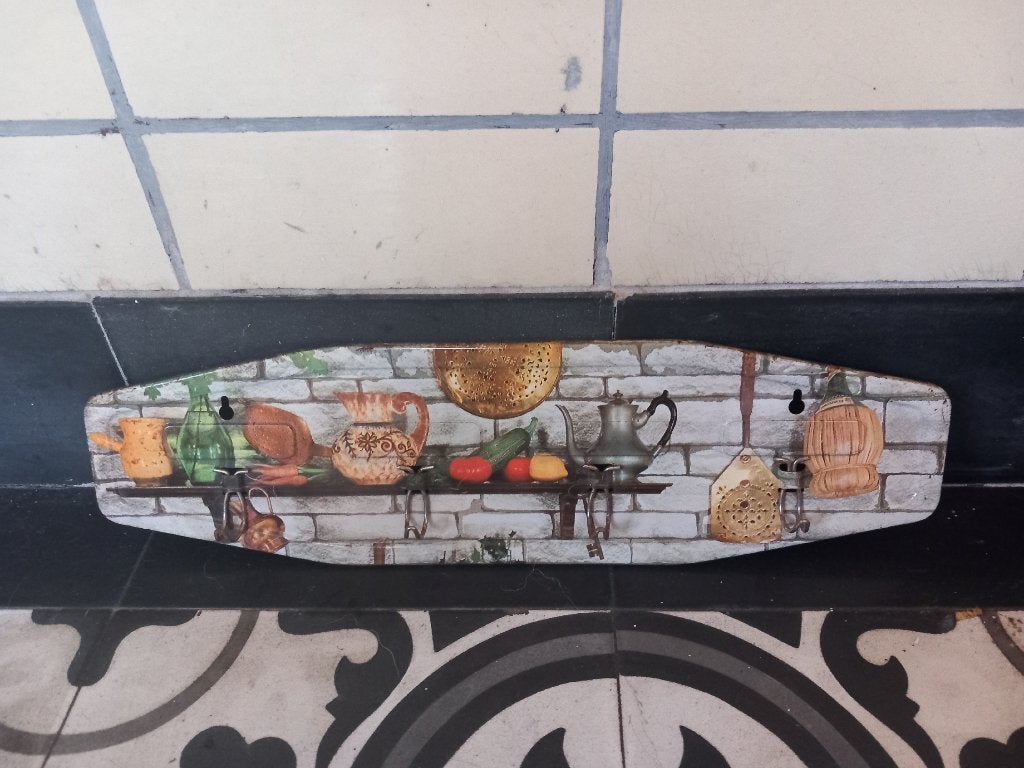 vintage keukenrekje, handdoek doekenrek, brocante Frankrijk, Ophalen of Verzenden