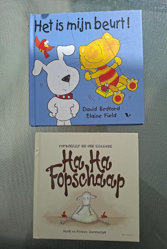 2 kinderboeken: Het is mijn beurt! & Ha, Ha Fopschaap, Ophalen of Verzenden, Zo goed als nieuw, Fictie algemeen, 4 jaar