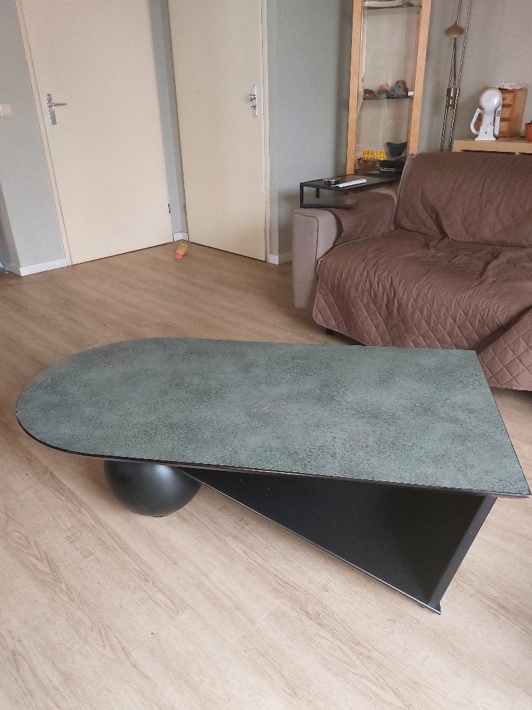 Design Salontafel, Kiezelvorm Keramisch, Huis en Inrichting, 100 tot 150 cm, Desing moderne stijl, Zo goed als nieuw, Overige vormen