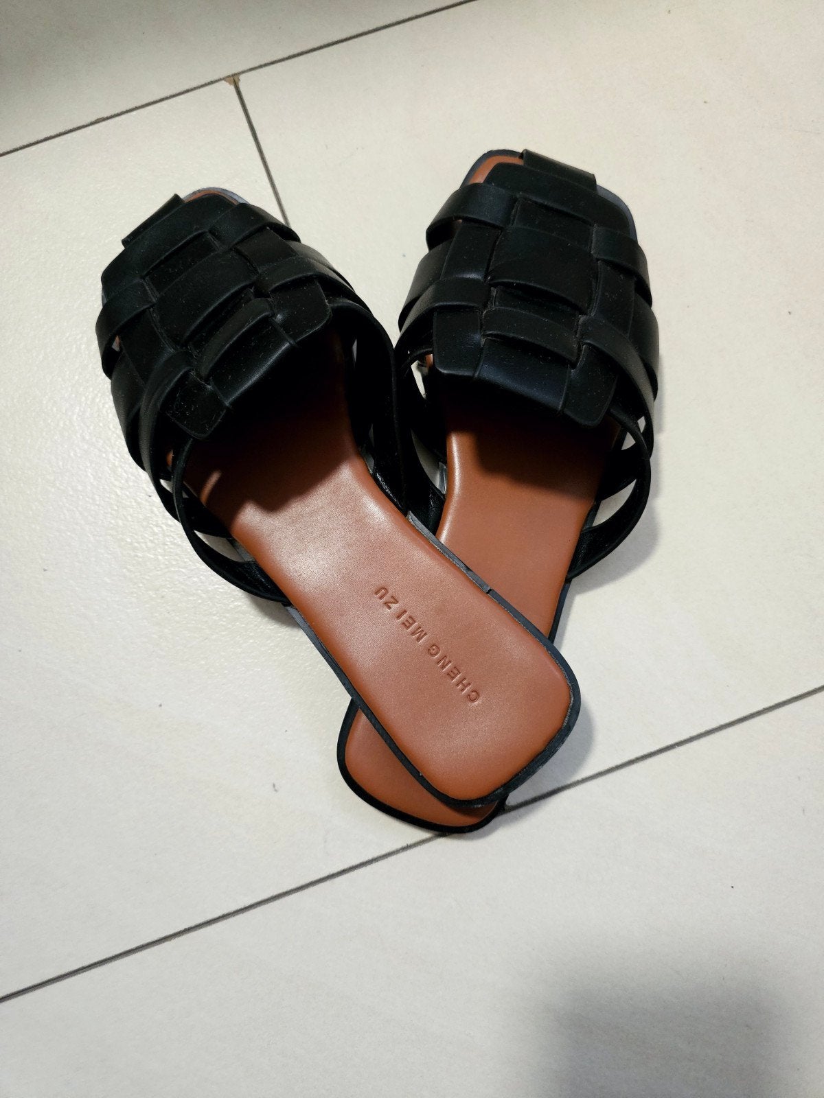 Zwarte geweven sandalen - Maat 39, Ophalen of Verzenden
