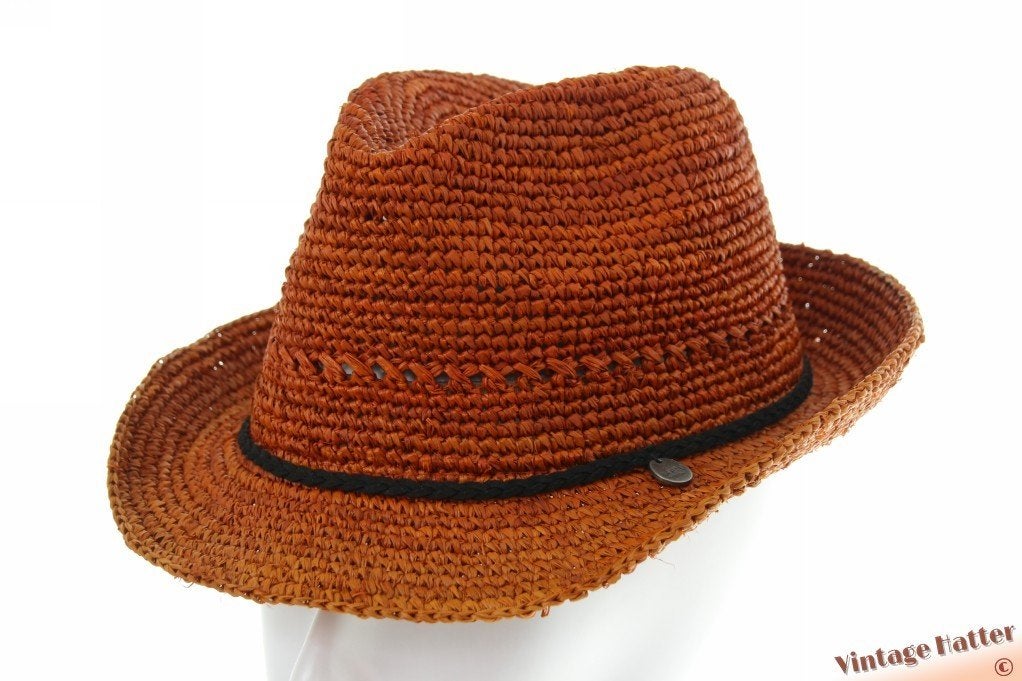 Zomer trilby Barts Hunze hat terra oranje raffia 56-59 nieuw, Barts - Hunze Hat, Hoed, Nieuw, Ophalen of Verzenden