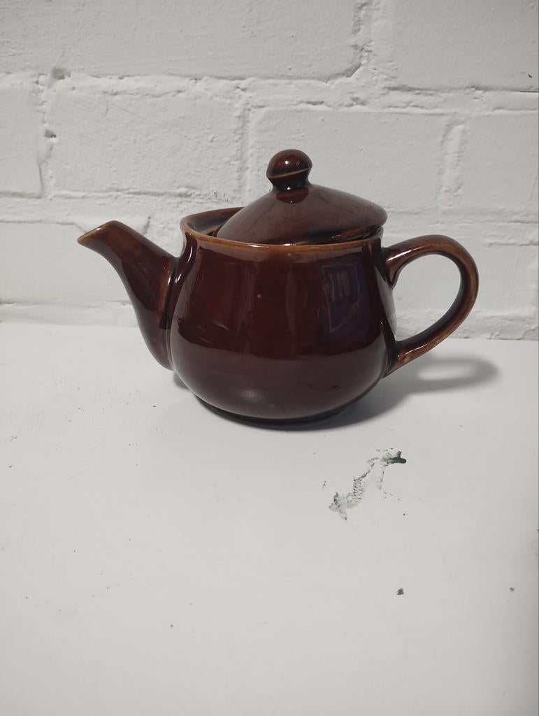 Vintage Bruine Keramische Theepot, Antiek en Kunst, Ophalen of Verzenden