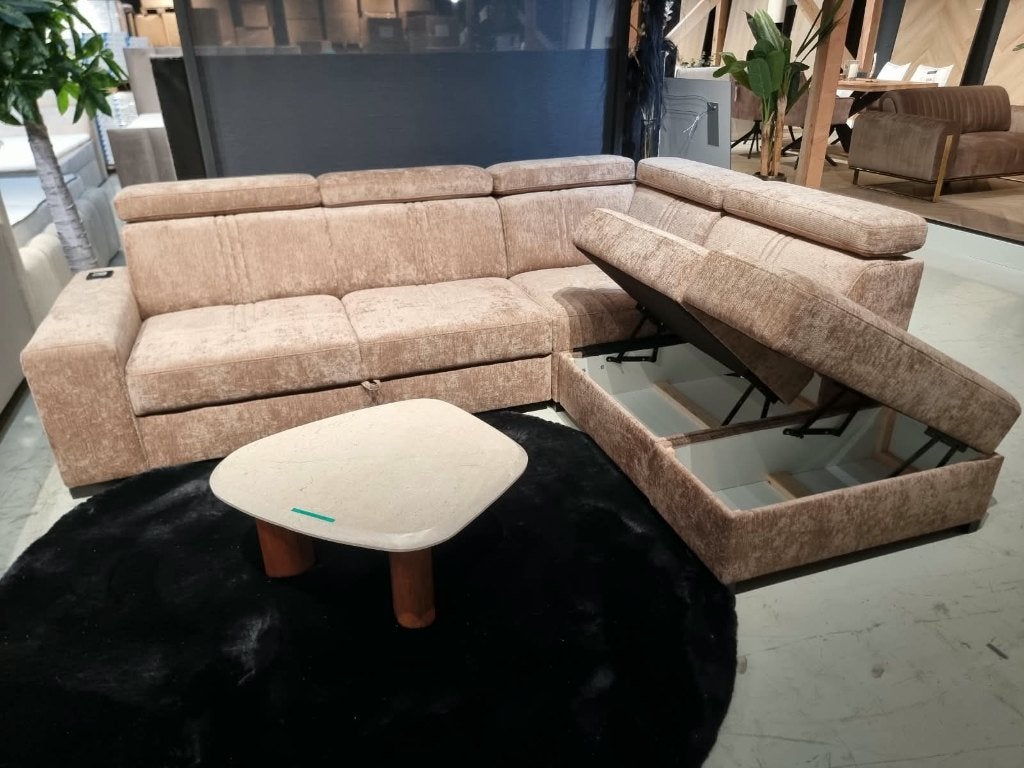 Voorraad | bouclé U-bank | slaapbank | Hoekbank | Utrecht, Ophalen, Modern, Boucle, 250 tot 300 cm, Info@trendvortex.com