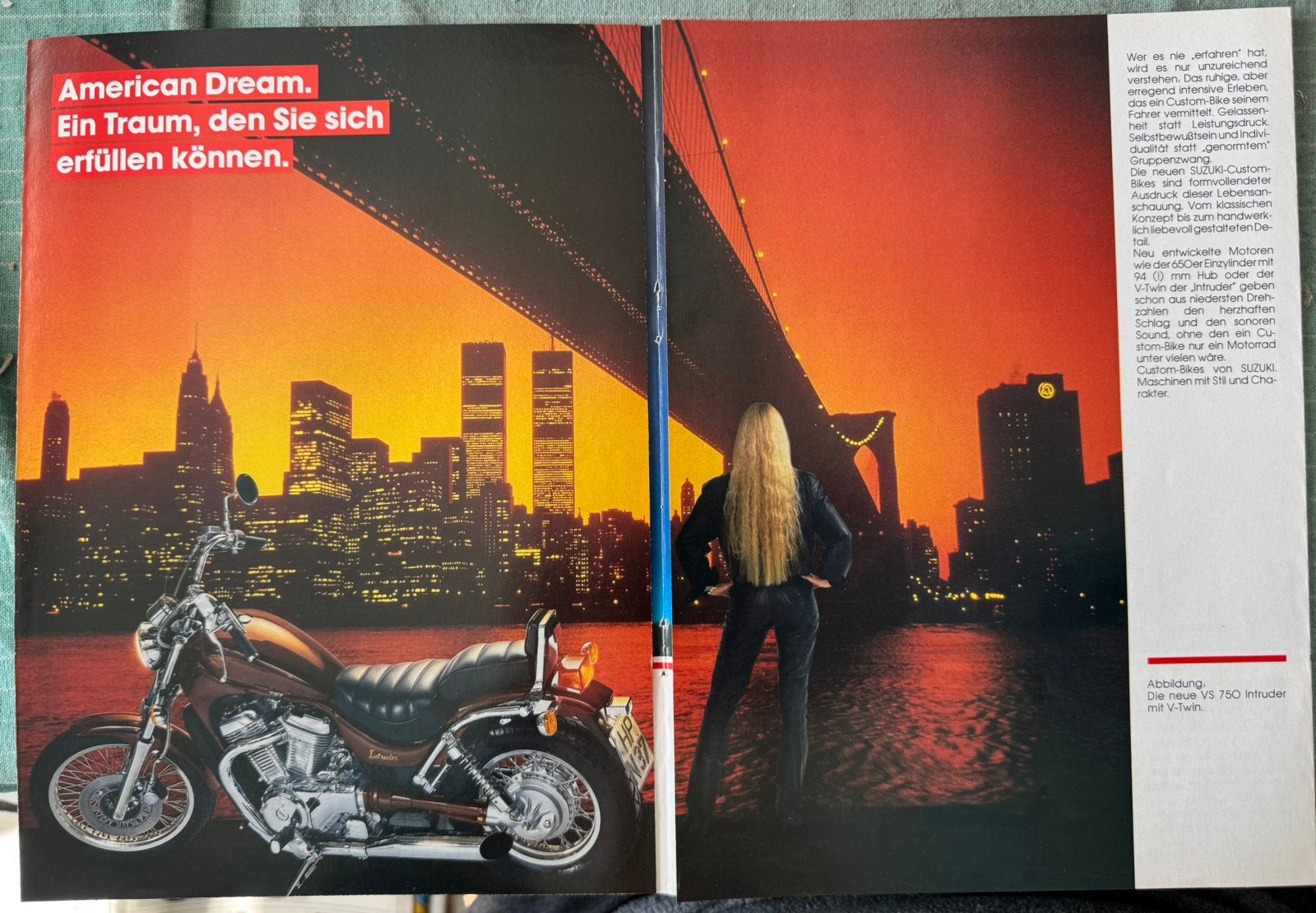 Folder Suzuki Customs VS 750 Intrider LS650 GS450L GN250, Verzenden, Zo goed als nieuw, Motoren