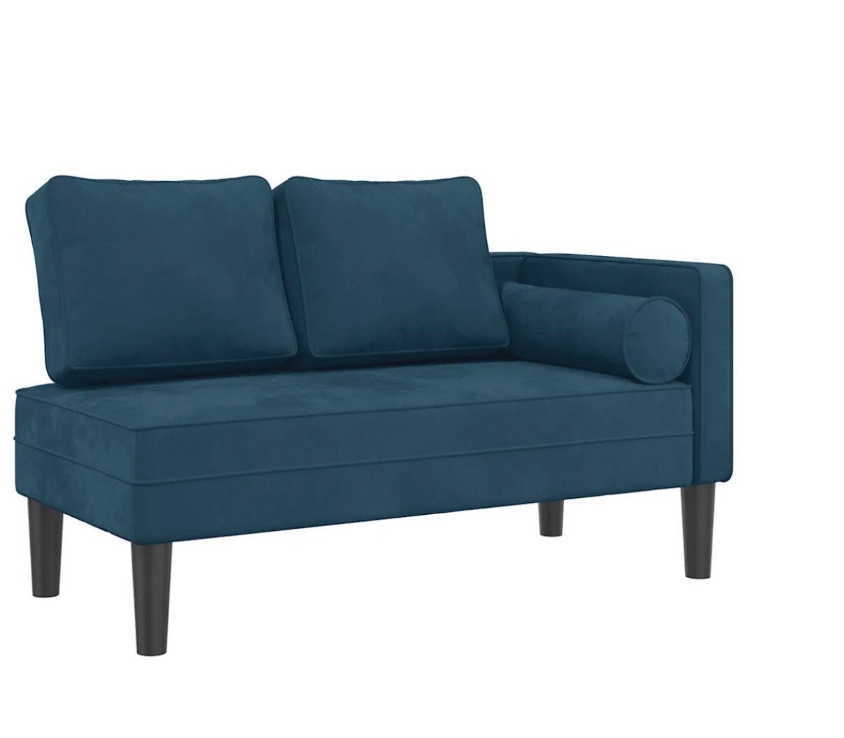 vidaXL Chaise longue met kussens fluweel blauw, Eenpersoons, Nieuw, 75 tot 100 cm, Ophalen of Verzenden