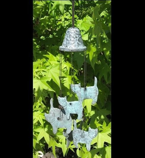 windgong / brons / POEZEN / KAT / POES, Tuin en Terras, Tuinwanddecoratie, Nieuw, Ophalen of Verzenden