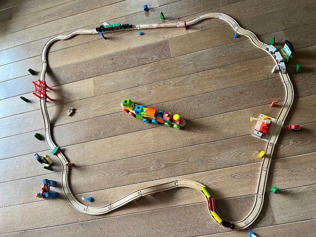 Houten trein, Kinderen en Baby's, Speelgoed | Houten speelgoed, Ophalen, Gebruikt, Overige typen