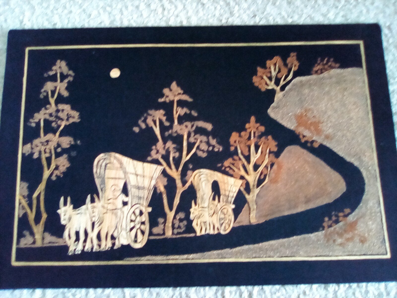 Indonesisch schilderij bamboe, Indonesië, Ophalen of Verzenden, Schilderij