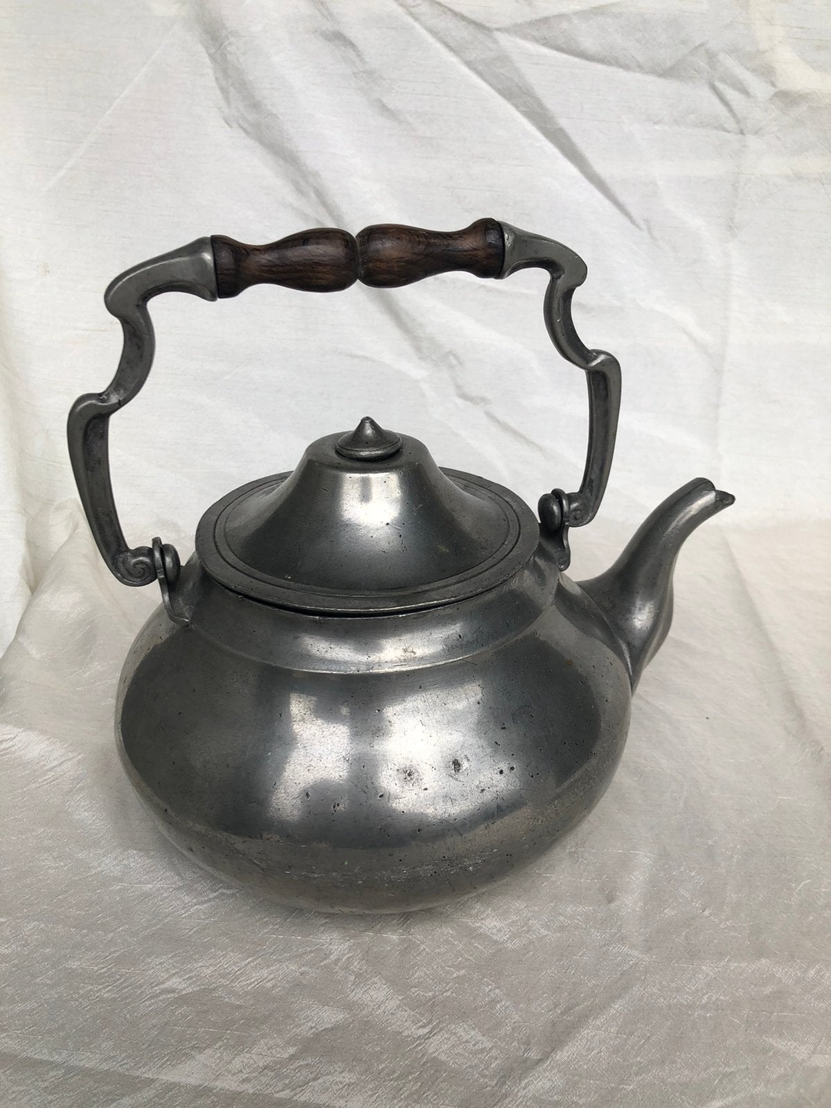 Antieke 19e eeuwse tinnen theepot, Ophalen of Verzenden