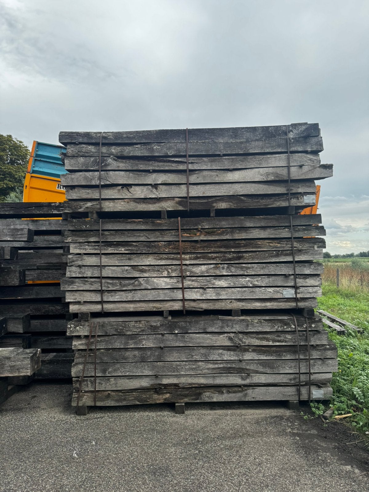 Eiken winddroog spoorbielzen ongebruikt, Ophalen, Nieuw, Hardhout, 250 cm of meer