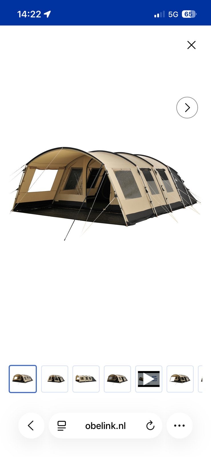 Familia 6 tunneltent zgan, Ophalen, Zo goed als nieuw