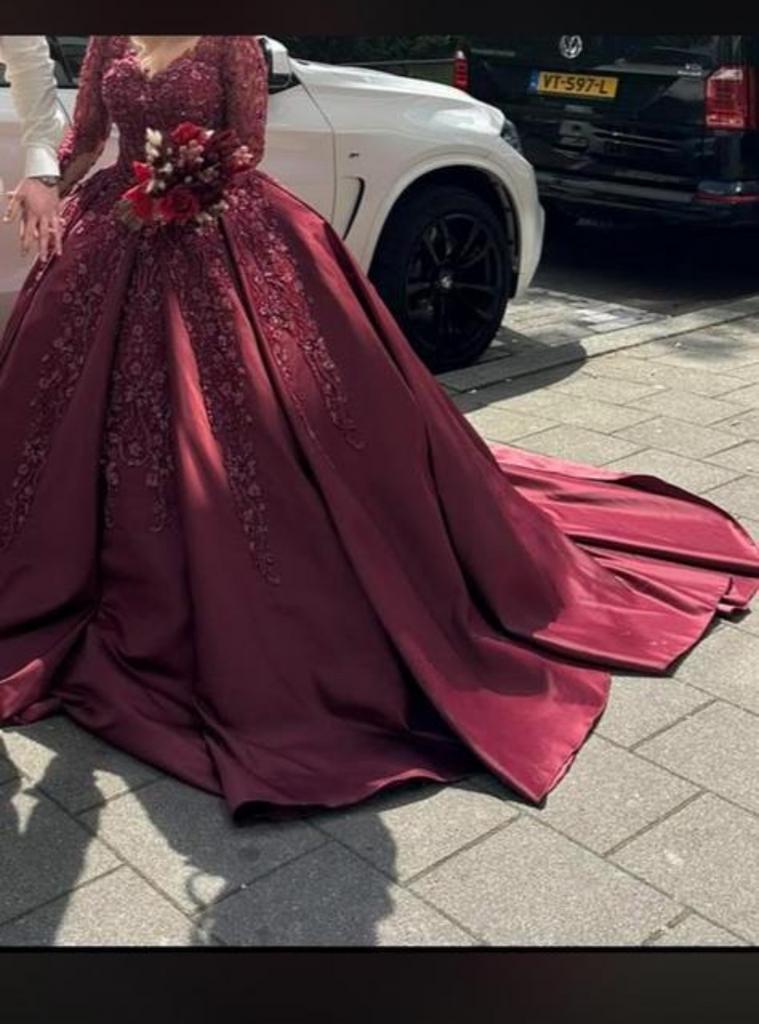 Henna jurk trouwjurk rood, Ophalen of Verzenden, Zo goed als nieuw, Rood, Trouwjurk
