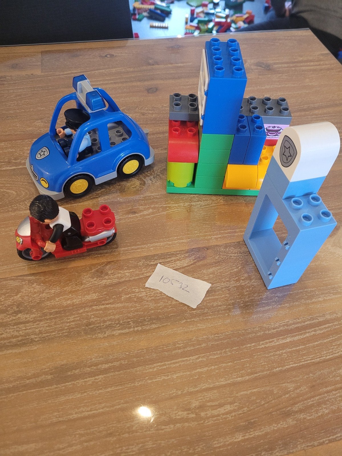 Lego Duplo Politie Set (10532) met Auto en Motor, City, Ophalen of Verzenden, Zo goed als nieuw, Duplo