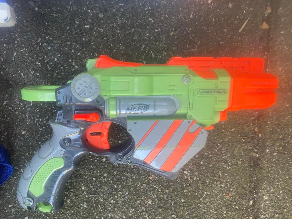 Nerf Vortex Proton Blaster - Groen/Oranje Speelgoedpistool, Kinderen en Baby's, Ophalen of Verzenden, Gebruikt, Jongen of Meisje