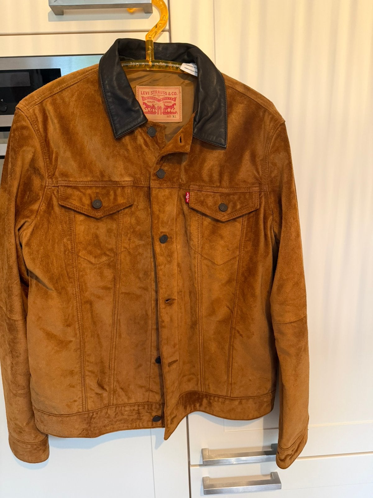 Levis’s suede Rough out Trucker Jacket, Ophalen of Verzenden, Zo goed als nieuw, Maat 52/54 (L), Blauw