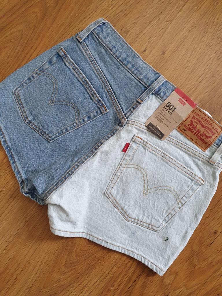 Nieuwe Levis 501 short jeans kort duokleur 27 spijkerbroek, Blauw, Nieuw, Ophalen of Verzenden, W27 (confectie 34) of kleiner