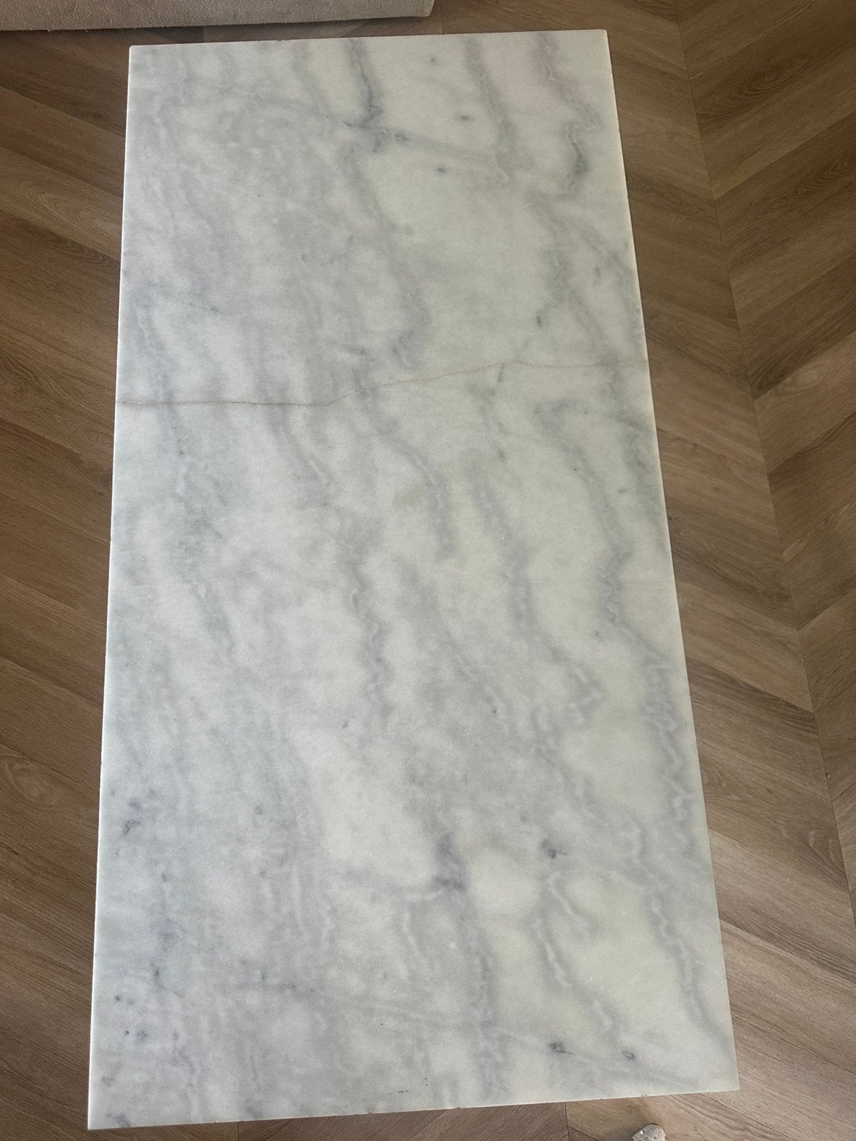 Salontafel marmer 120x60, Ophalen, 100 tot 150 cm, 50 tot 100 cm, Zo goed als nieuw