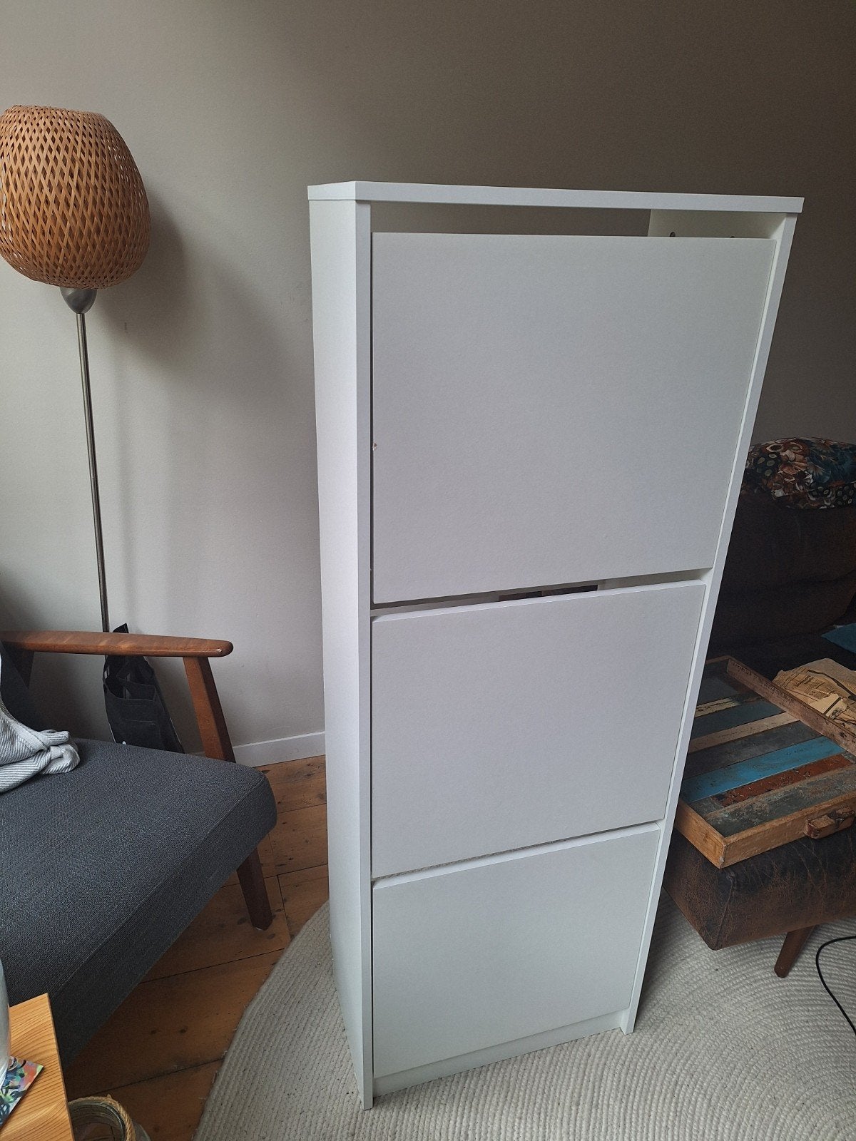 Witte IKEA Bissa schoenenkast met 3 klapvakken, Huis en Inrichting, Ophalen, Zo goed als nieuw