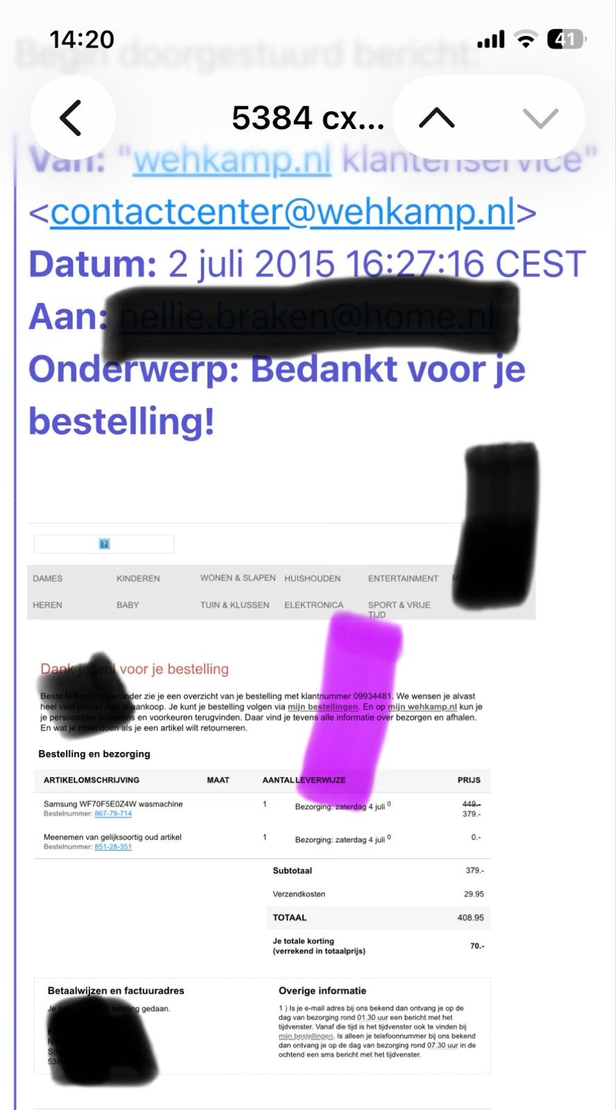 Wasmachine met opvangbak - Ideaal voor studenten!, Ophalen, Gebruikt, Voorlader, 85 tot 90 cm