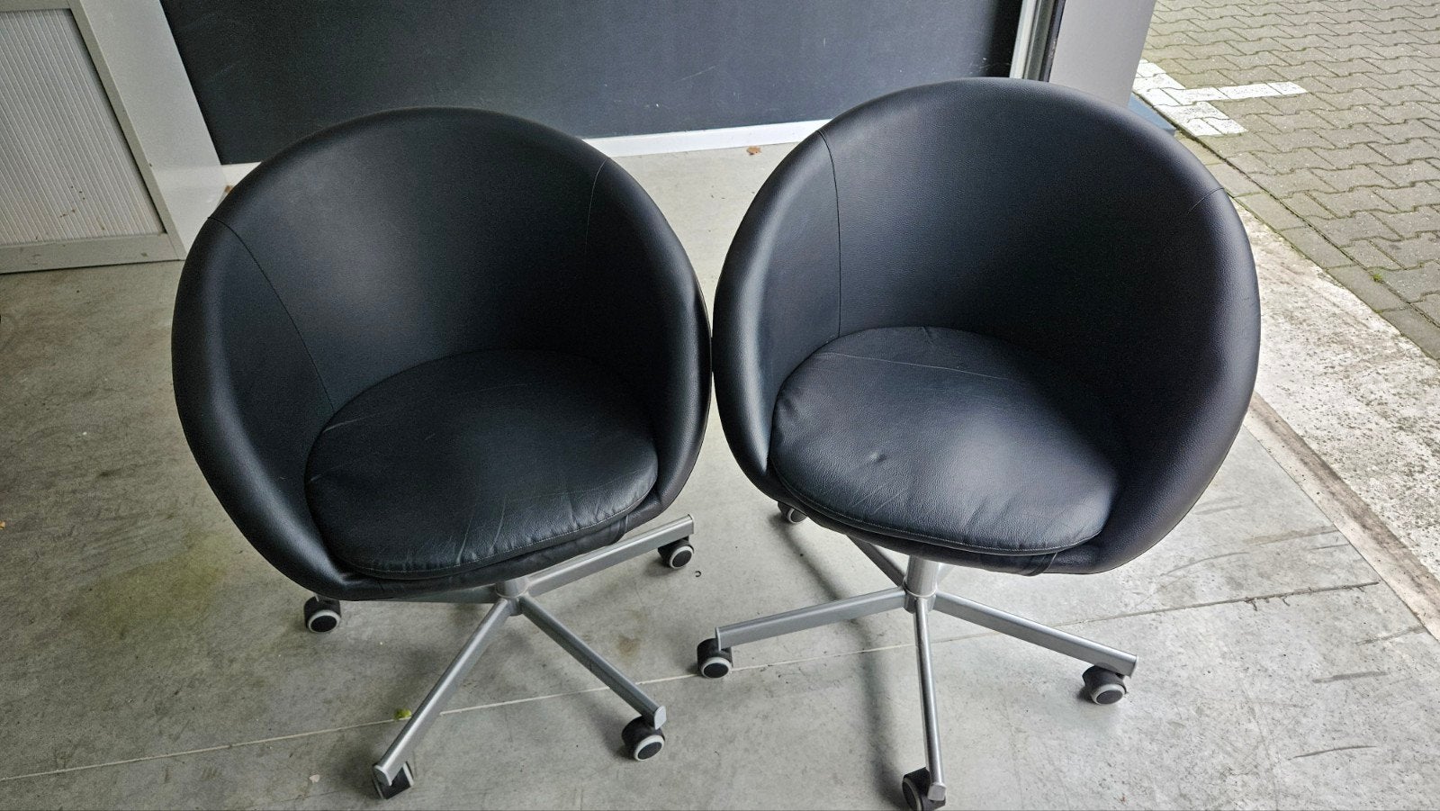 2x Skruvsta Ikea zwarte bureaustoelen, Ophalen, Gebruikt, Zwart, Bureaustoel