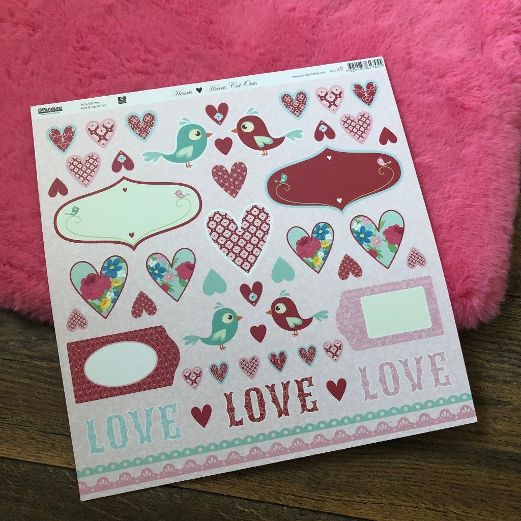 Panduro 'Hearts' | Scrapbook knipvel, Hobby en Vrije tijd, Scrapbooking, Ophalen of Verzenden, Nieuw, Papier of Karton, Overige merken