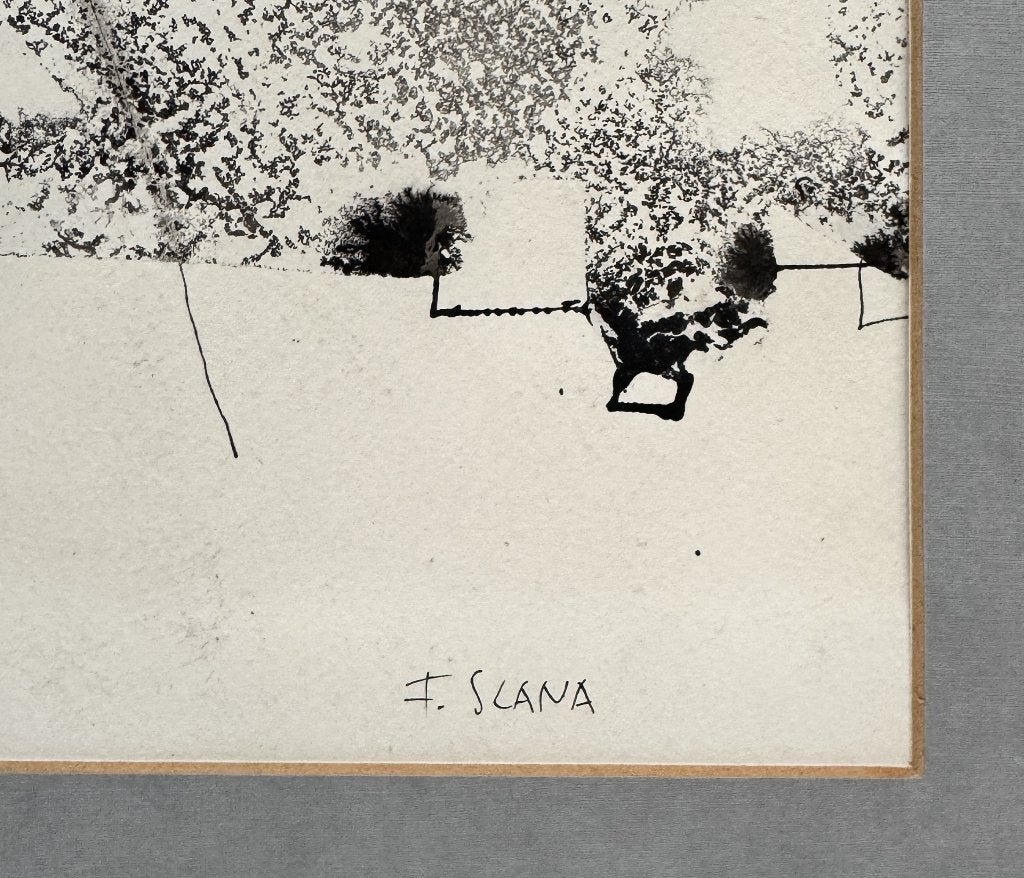 417. Gemengde techniek, F. Slana - abstract, Slovenië, Antiek en Kunst, Ophalen