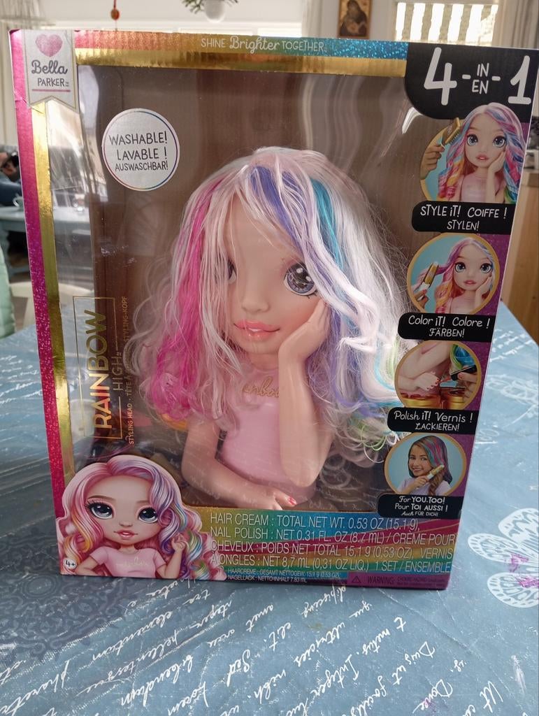 Bella Parker Rainbow High Styling Hoofd 4-in-1, Ophalen of Verzenden, Zo goed als nieuw, Meisje