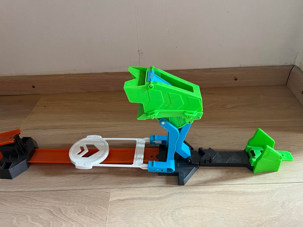 Hot Wheels baan met lanceerder en bocht, Ophalen, Gebruikt, Jongen of Meisje