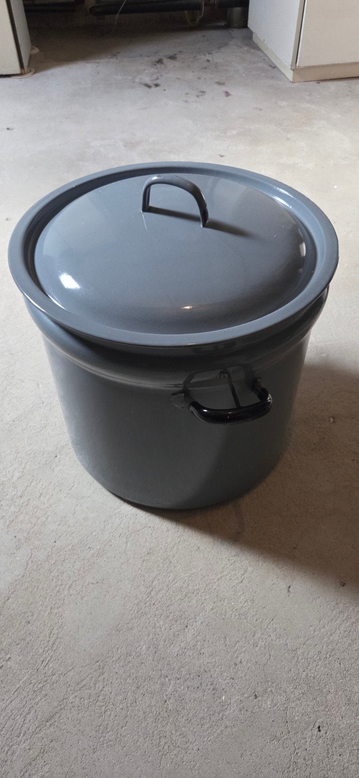 Vintage Weckketel / Inmaakketel - Emaille Grijs, Ophalen of Verzenden