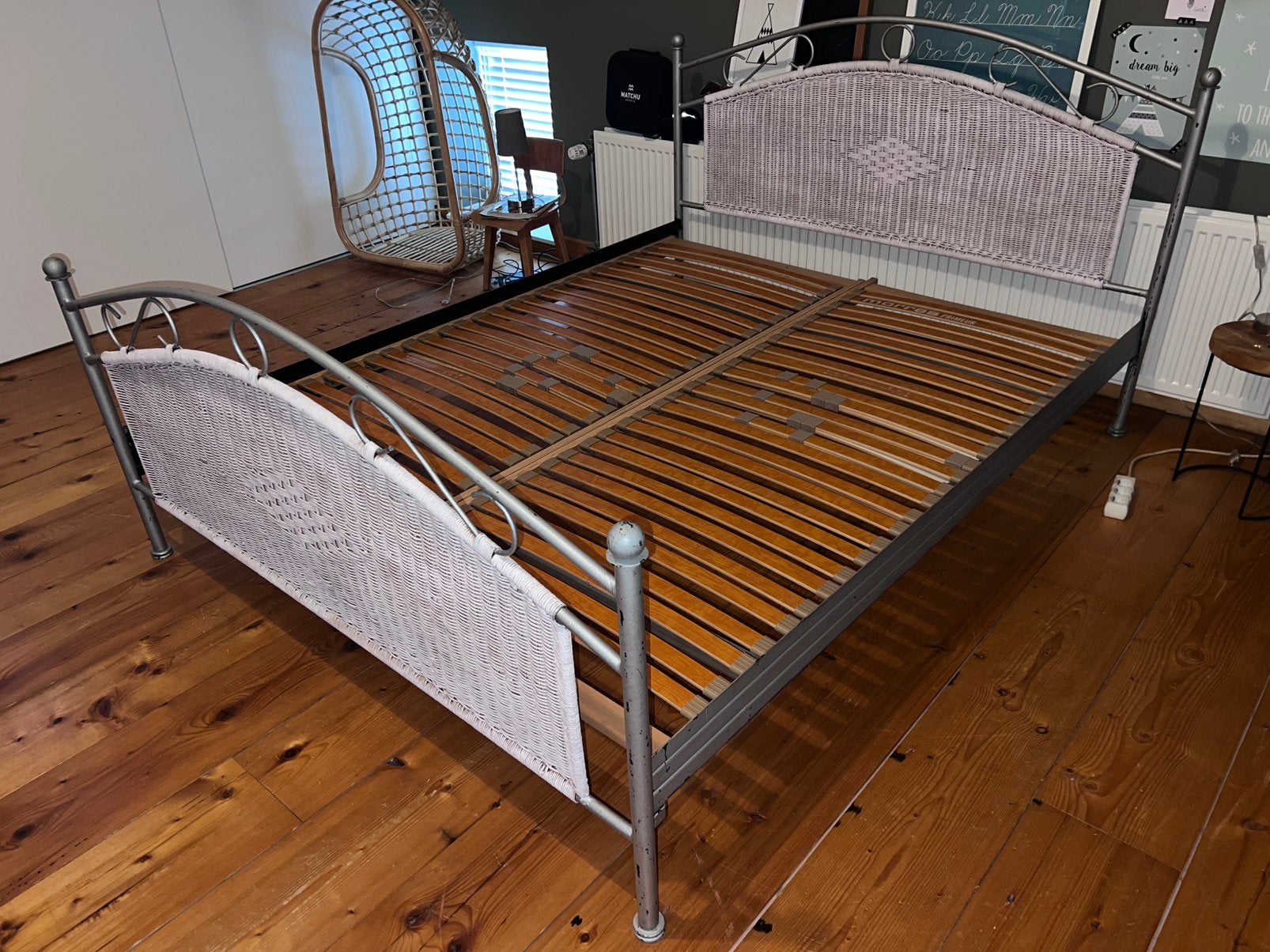 2 persoonsbed met lattenbodem, Huis en Inrichting, Slaapkamer | Bedden, Ophalen, Overige materialen, Gebruikt, Overige kleuren