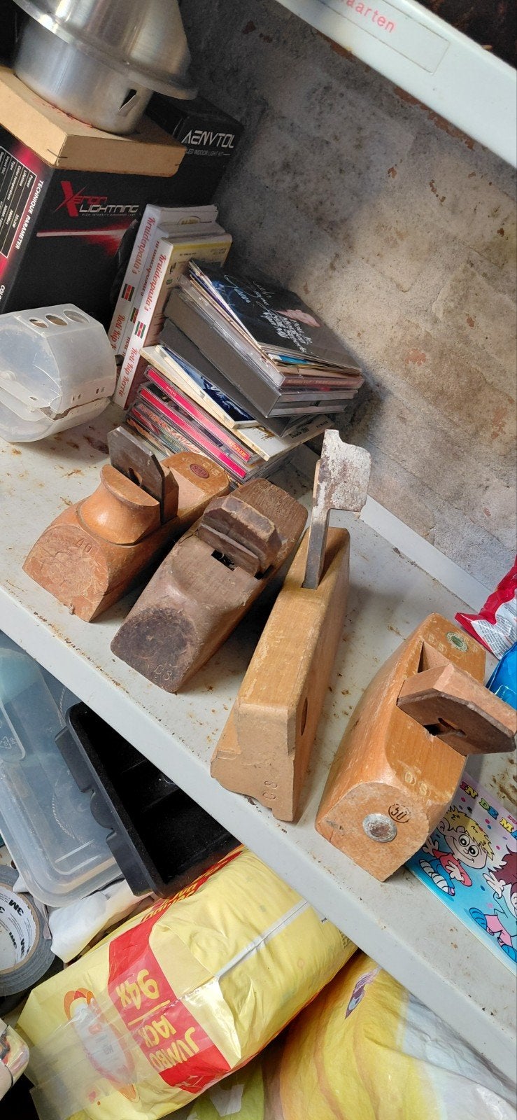 Set van 4 Vintage Houten Schaven - Handgereedschap, Ophalen of Verzenden