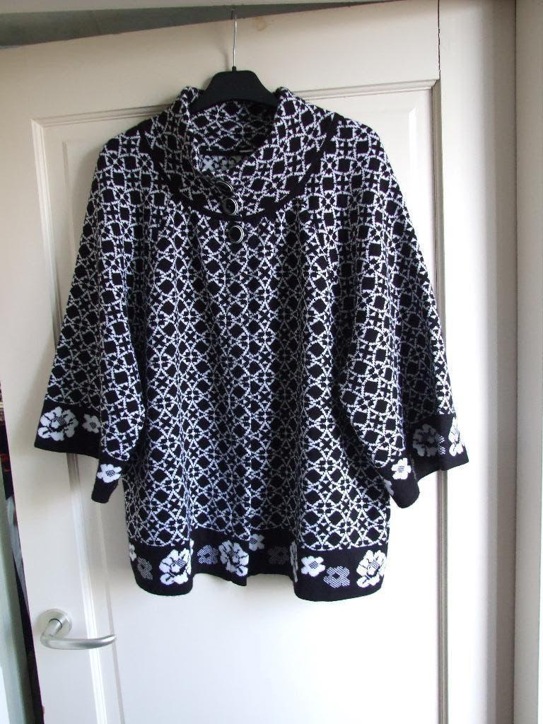 Prachtig nieuw zwart/wit vest maat 46-48, Ophalen of Verzenden, Nieuw, Maat 46/48 (XL) of groter, Zwart