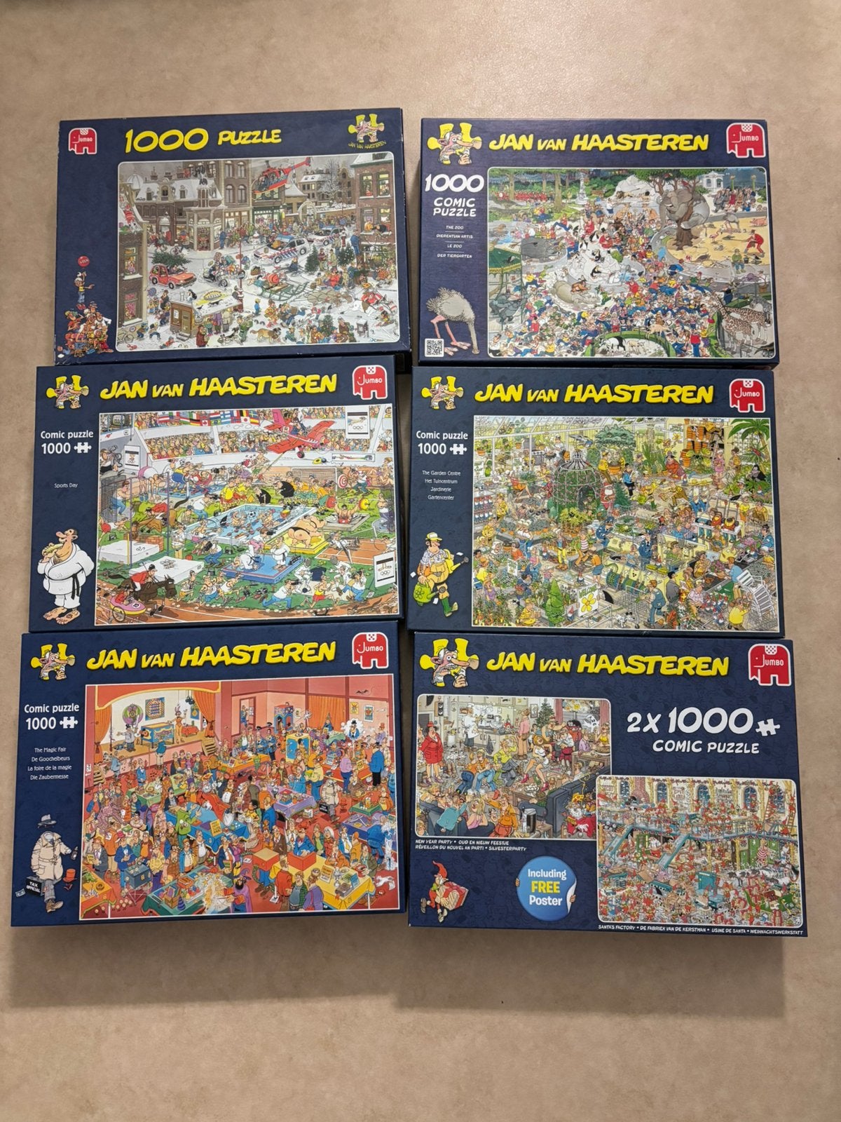 Jan van Haasteren puzzels 1000 stukjes, Ophalen, 500 t/m 1500 stukjes, Zo goed als nieuw