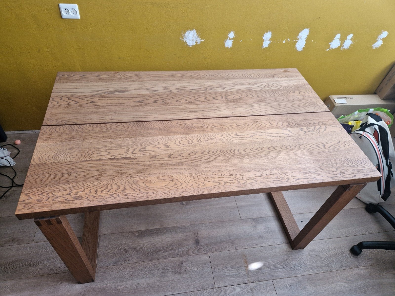 Massieve Eikenhouten tafel (140x85x75), Ophalen, 100 tot 150 cm, Eikenhout, 50 tot 100 cm