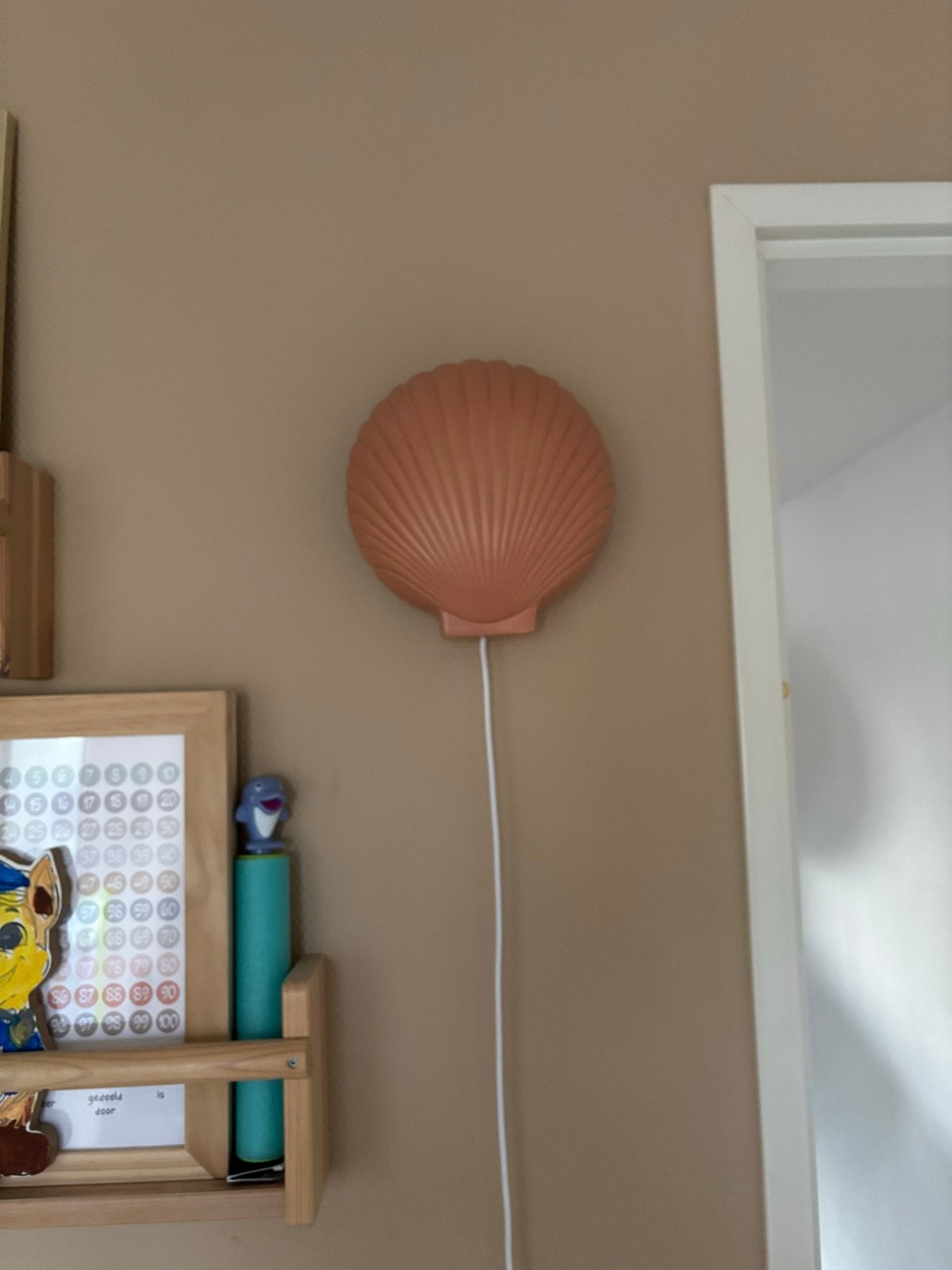 Wandlamp schelp HKliving voor de kinderkamer, Ophalen, Oranje, Overige fittingen, Zo goed als nieuw