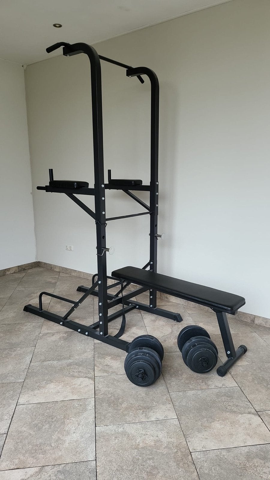 Gorilla Sports Krachtstation / Home Gym - incl. Dumbells, Sport en Fitness, Fitnessmaterialen, Ophalen, Zo goed als nieuw, Benen
