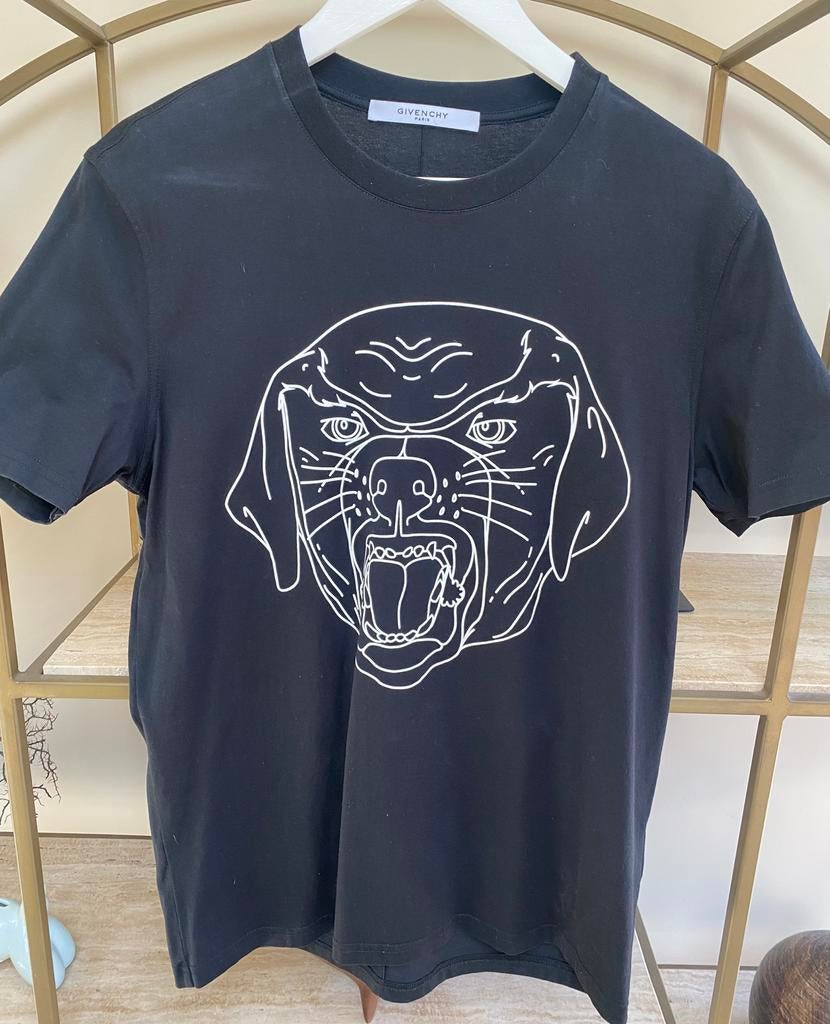 Givenchy “ROTTWEILER” -shirt, Ophalen of Verzenden, Zo goed als nieuw, Maat 48/50 (M), Zwart