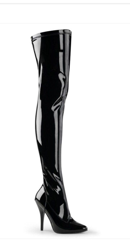 Latex laarzen maat 37, Kleding | Dames, Hoge laarzen, Verzenden, Zwart, Nieuw