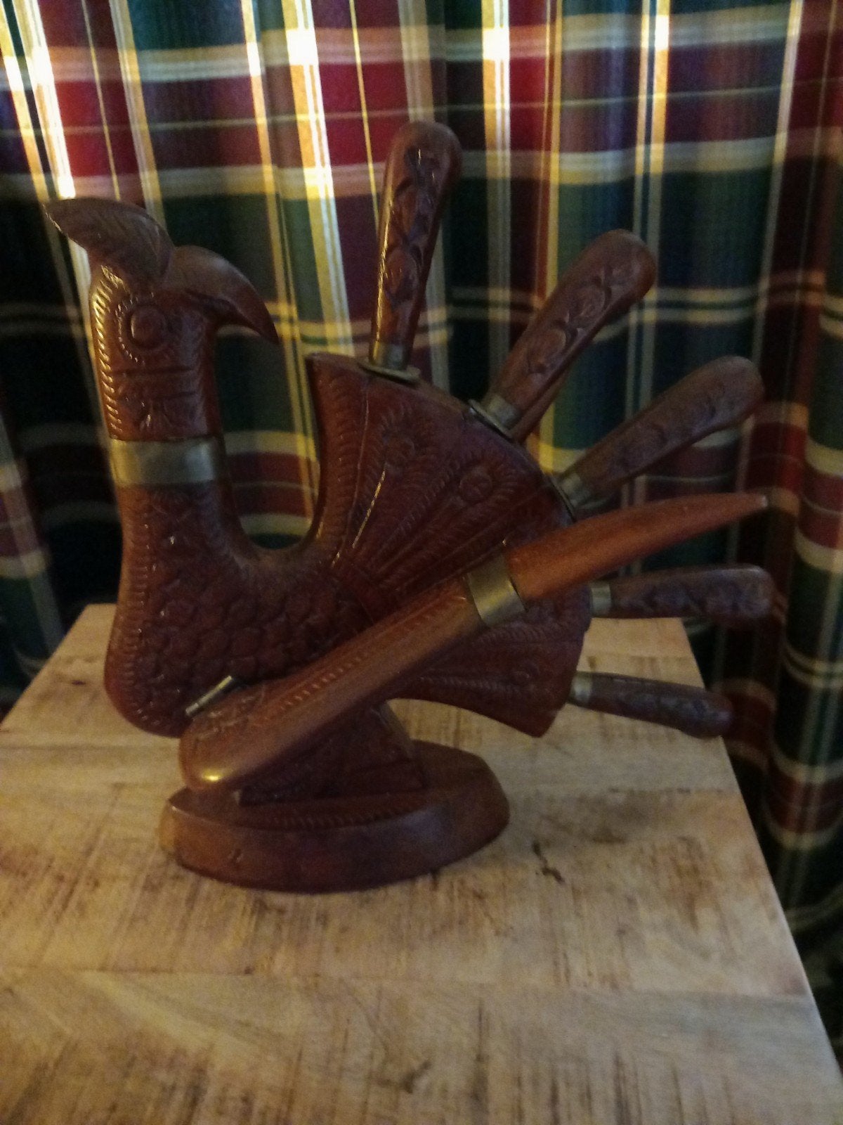 Vintage messenhouder met messen en vorken, Ophalen of Verzenden