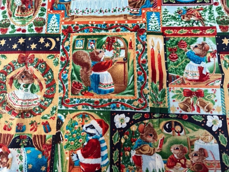 Patchwork kerst katoenen lap, Ophalen of Verzenden