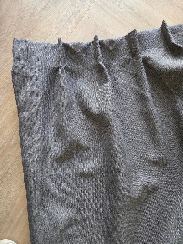 Set van 4 gordijnen, Huis en Inrichting, Stoffering | Gordijnen en Lamellen, Gebruikt, 200 cm of meer, 200 cm of meer, Grijs, Ophalen
