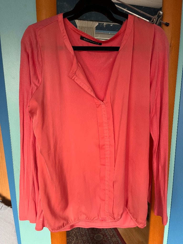 mooie roze blouse Expresso rug tricot 42/44 zgan, Maat 42/44 (L), Zo goed als nieuw, Roze, Verzenden
