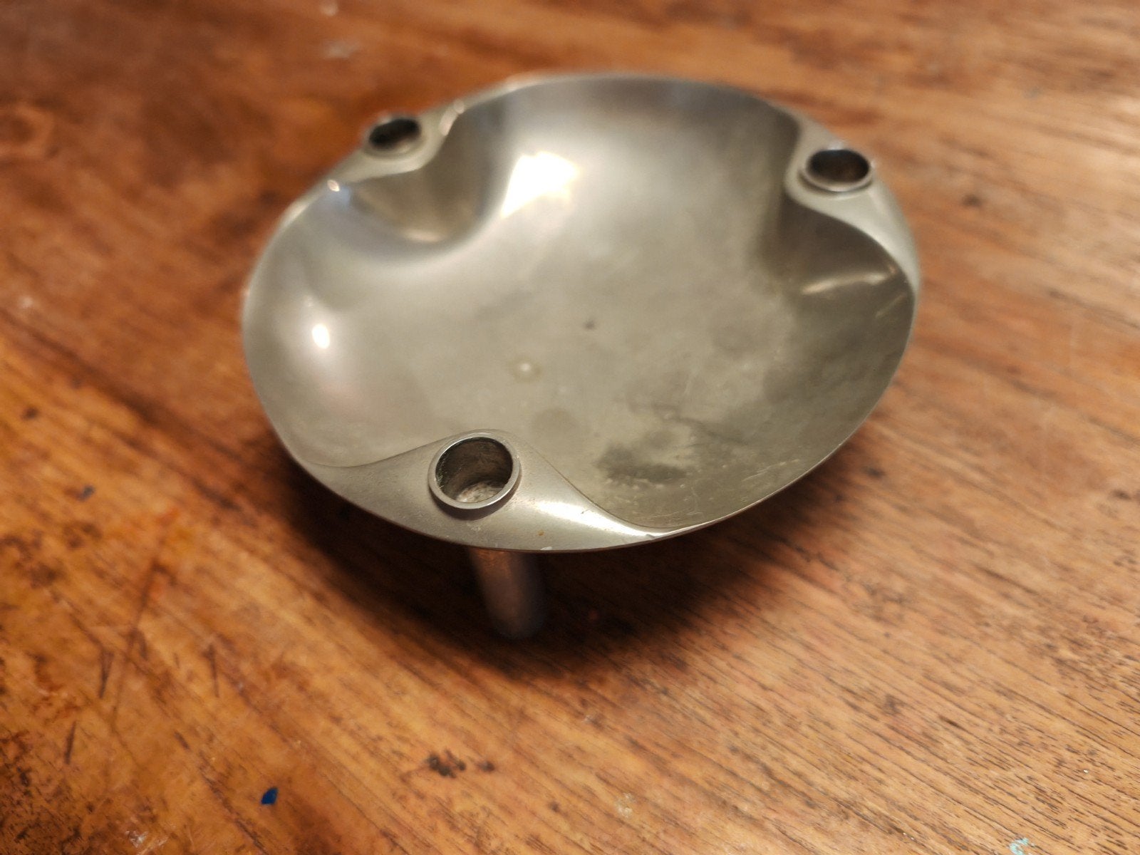 Vintage STOFF Nagel schaal met 2 kandelaars, Ophalen of Verzenden