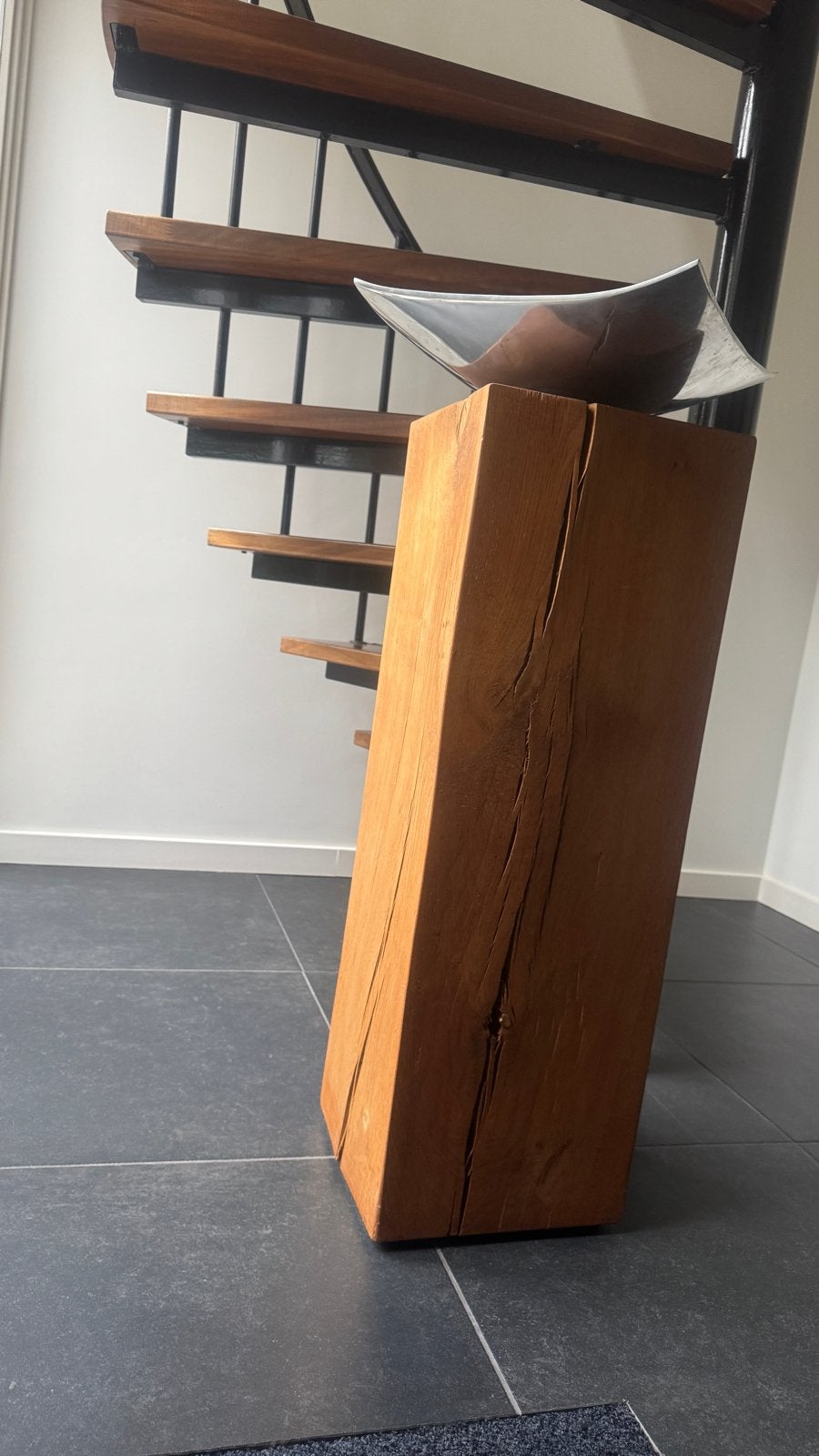 Massief eiken houten zuil - 89 cm hoog, 30 cm breed, Ophalen, Zo goed als nieuw
