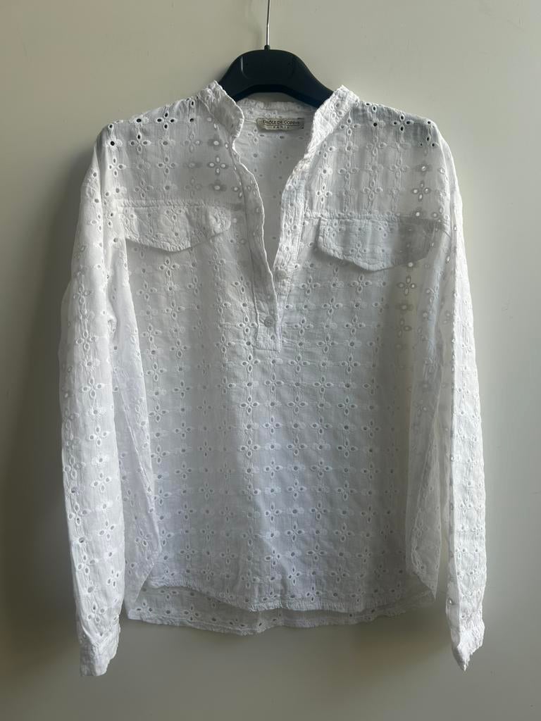 DROLE DE COPINE blouse wit broderie mt S, -, Verzenden, Drole de Copine, Zo goed als nieuw