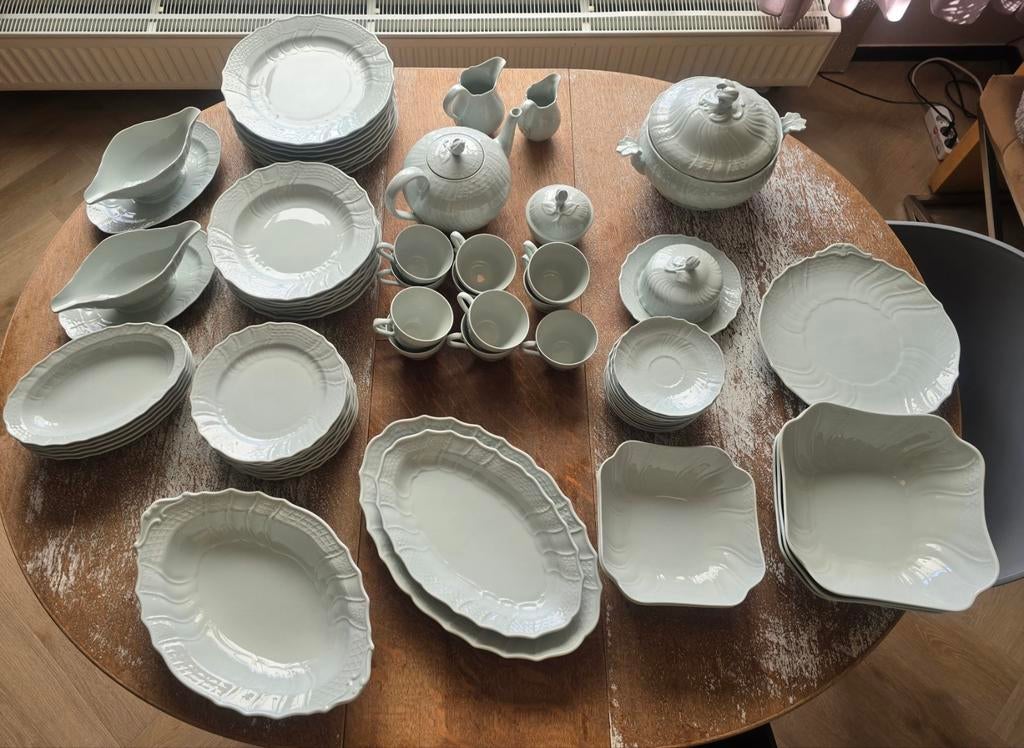 Hutschenreuther Germay Desden Seladon Servies, Antiek en Kunst, Antiek | Servies compleet, Ophalen of Verzenden
