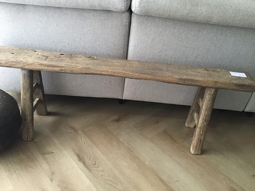 Bankjes oud sober authentiek landelijk per stuk, Ophalen of Verzenden, Zo goed als nieuw, Hout