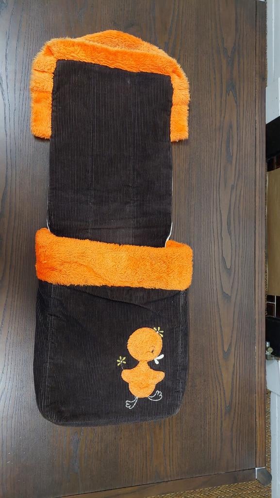 Vintage kinderwagenzak met oranje pluche en met eend, Ophalen of Verzenden