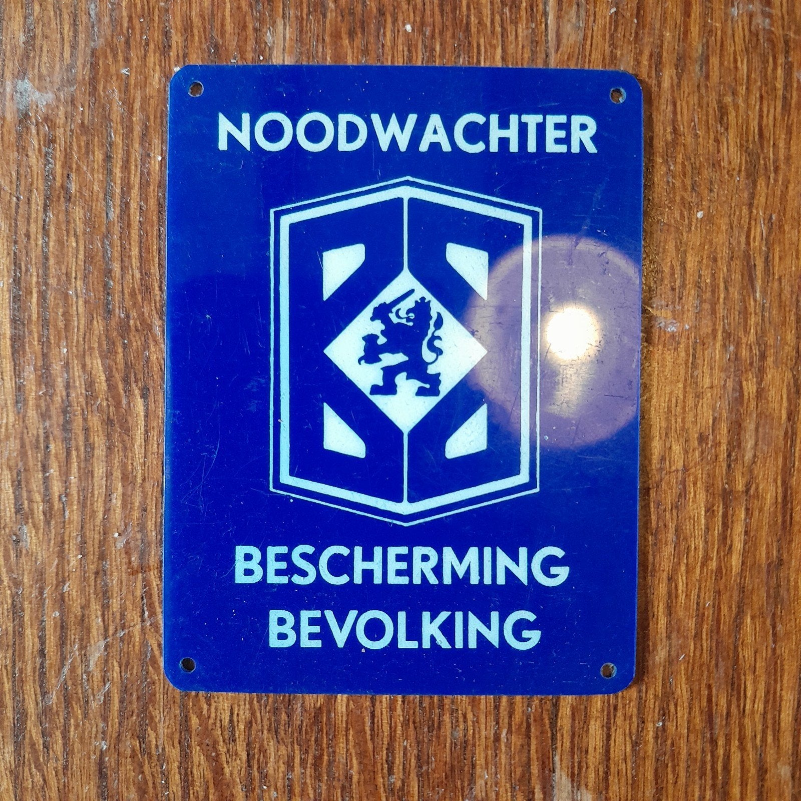 Deurplaatje Bescherming Bevolking luchtbeschermingsdienst, Ophalen of Verzenden, Landmacht, Nederland